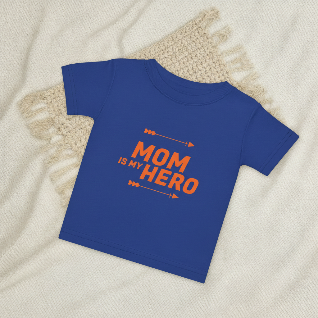 Camiseta azul royal Mom is My Hero