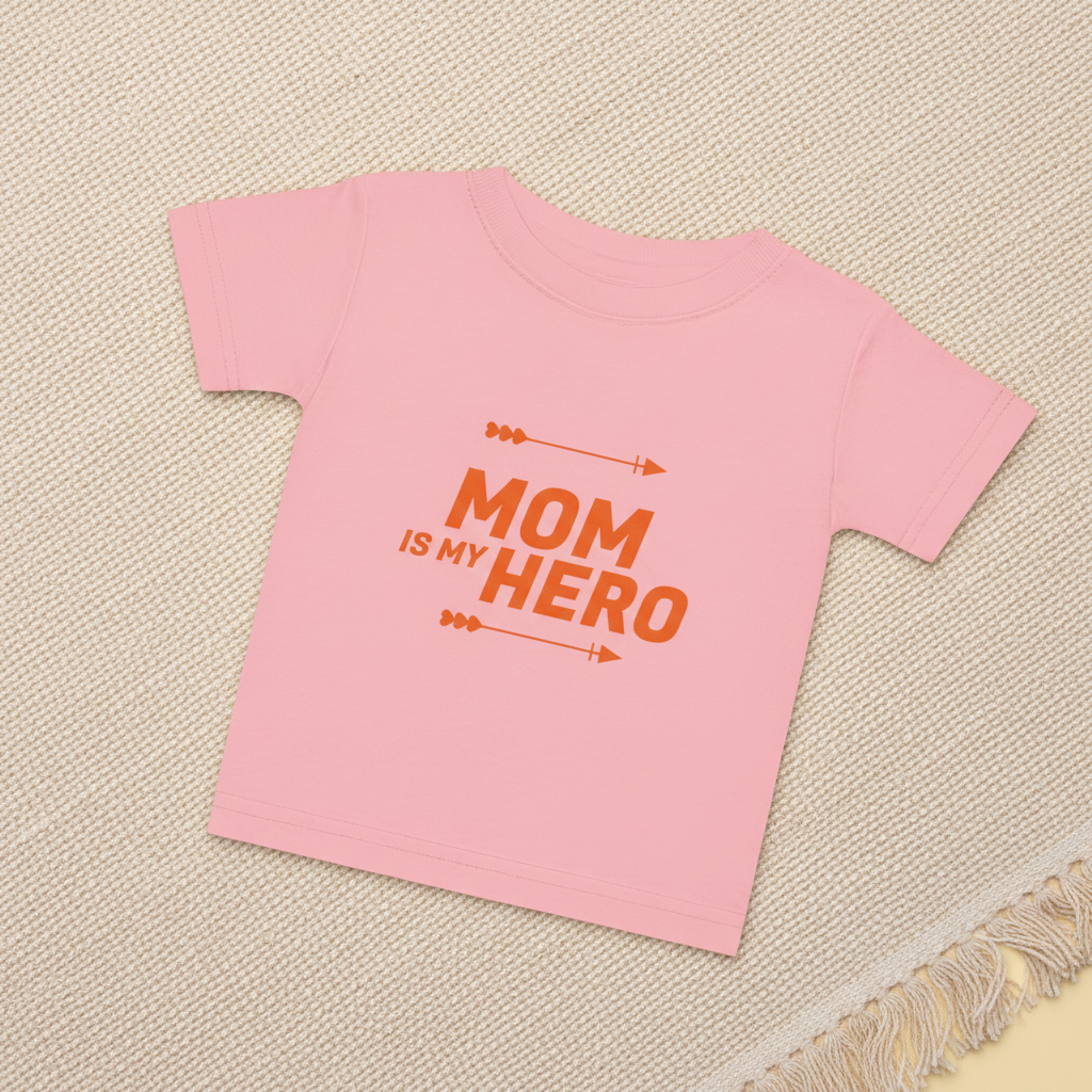 Camiseta rosa Mom is My Hero
